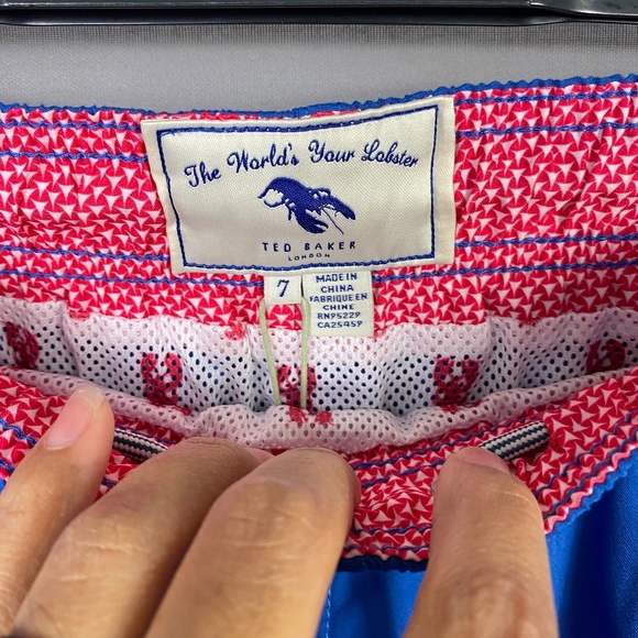 Ted Baker Mens Marky Solid Colour Swim Trunks in Blue US Size 3XL - Picture 7 of 13